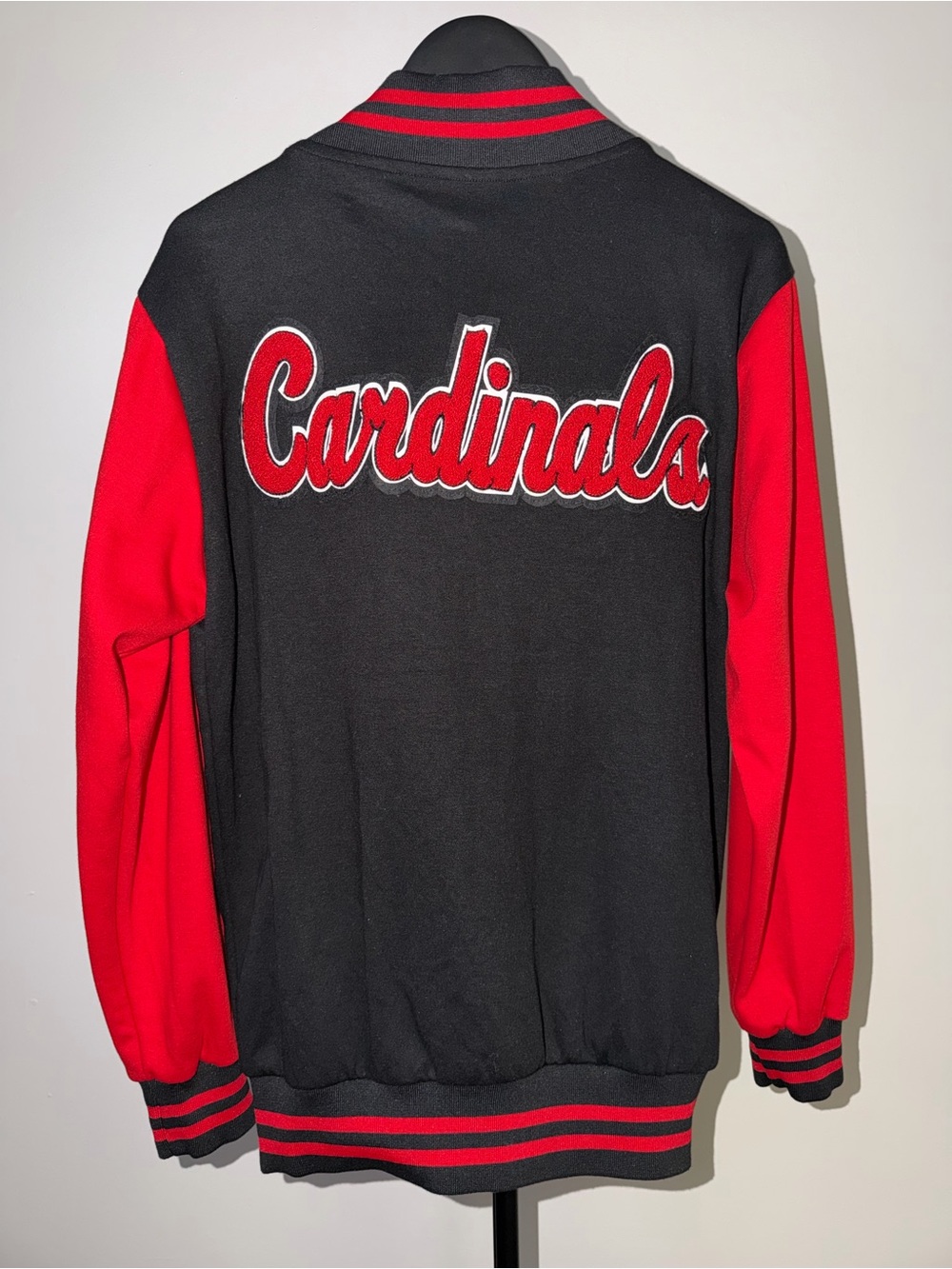 Women’s Custom Cardinals Black & Red Varsity Jacket - XL (157)
